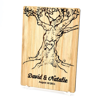 Celebrate with a Personalized Initials Carved Wood Anniversary Card - Willow and Mist Gifts