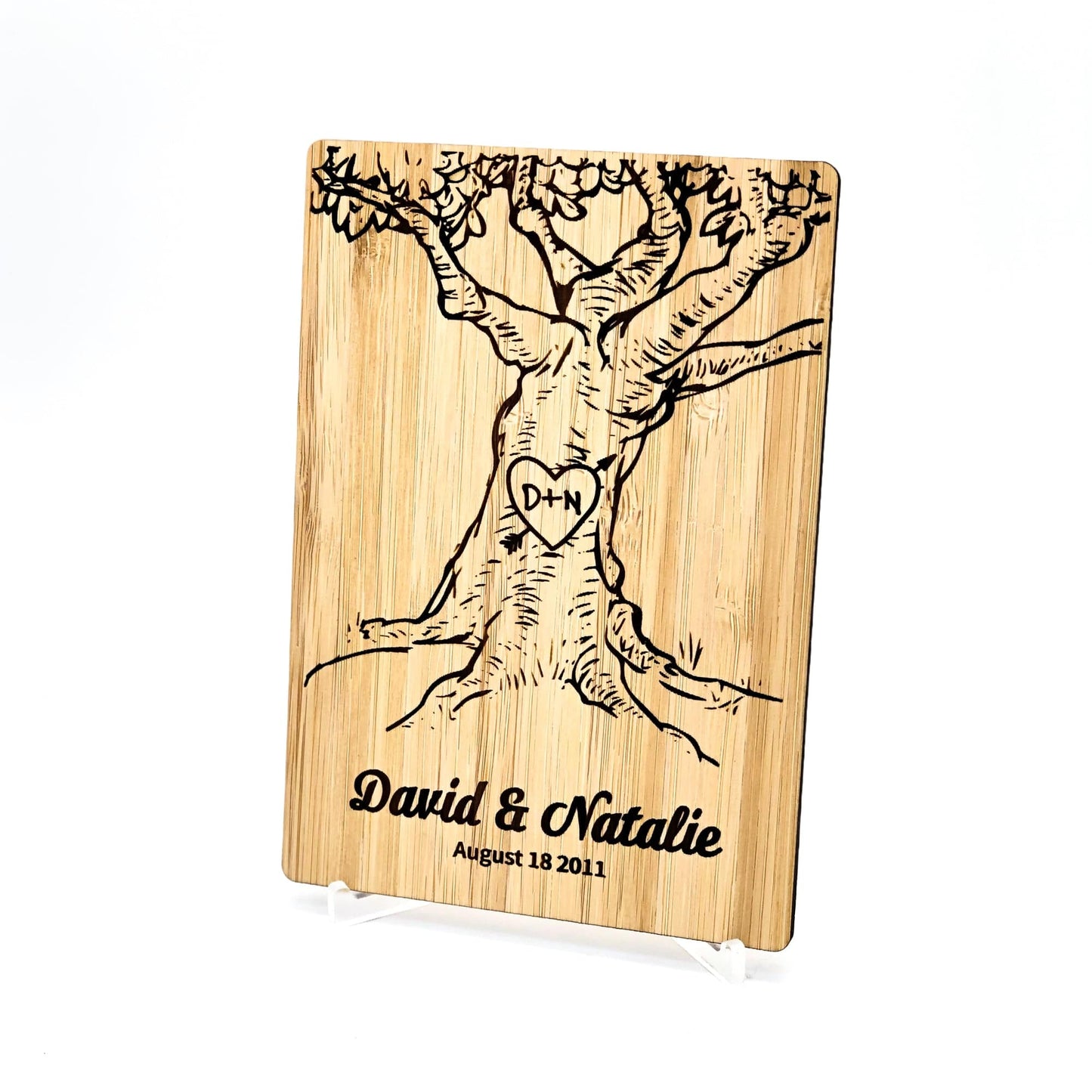 Celebrate with a Personalized Initials Carved Wood Anniversary Card - Willow and Mist Gifts