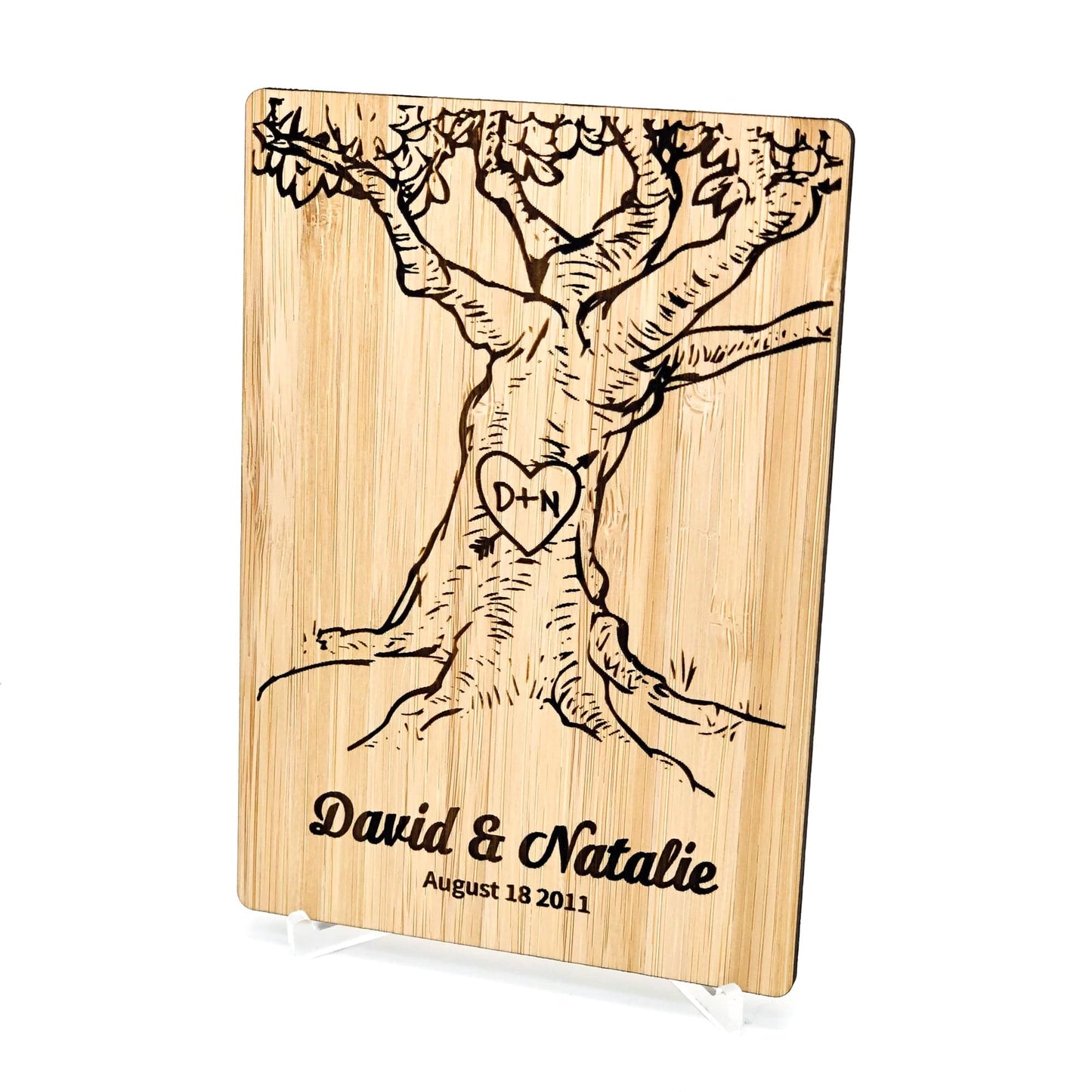 Celebrate with a Personalized Initials Carved Wood Anniversary Card - Willow and Mist Gifts