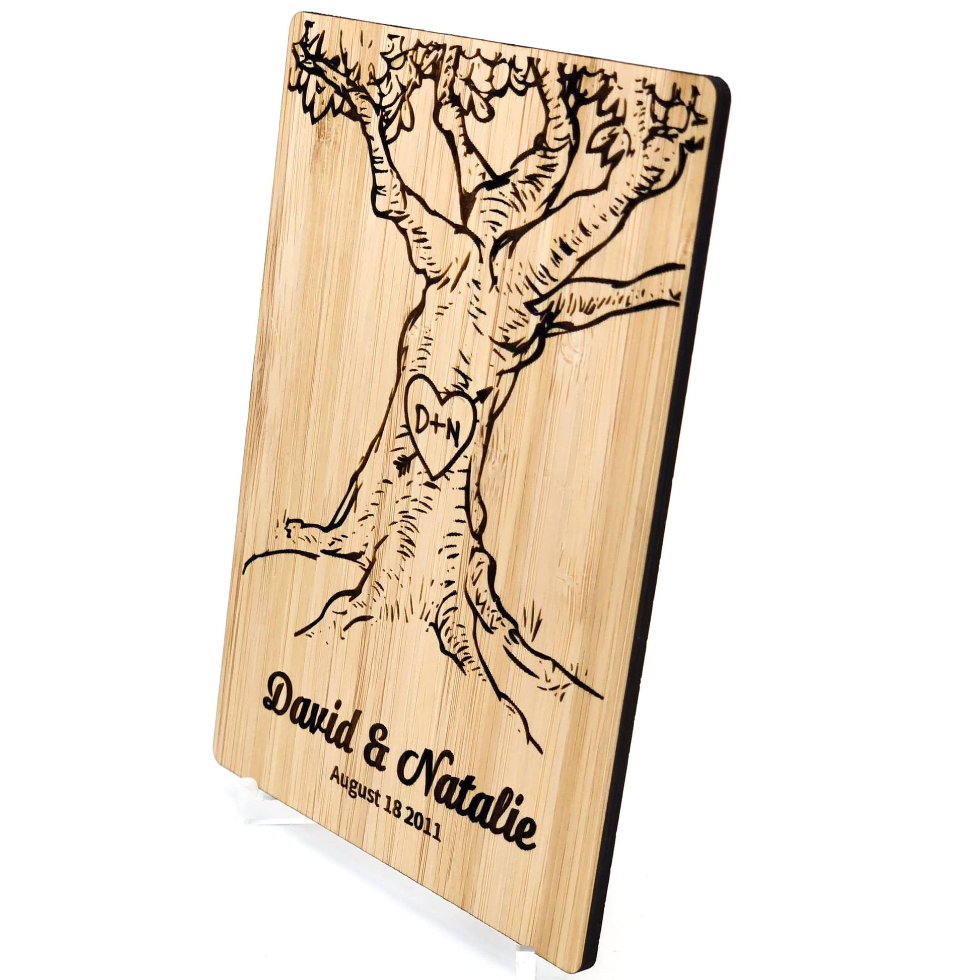 Celebrate with a Personalized Initials Carved Wood Anniversary Card - Willow and Mist Gifts