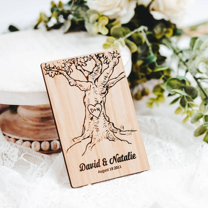 Celebrate with a Personalized Initials Carved Wood Anniversary Card - Willow and Mist Gifts