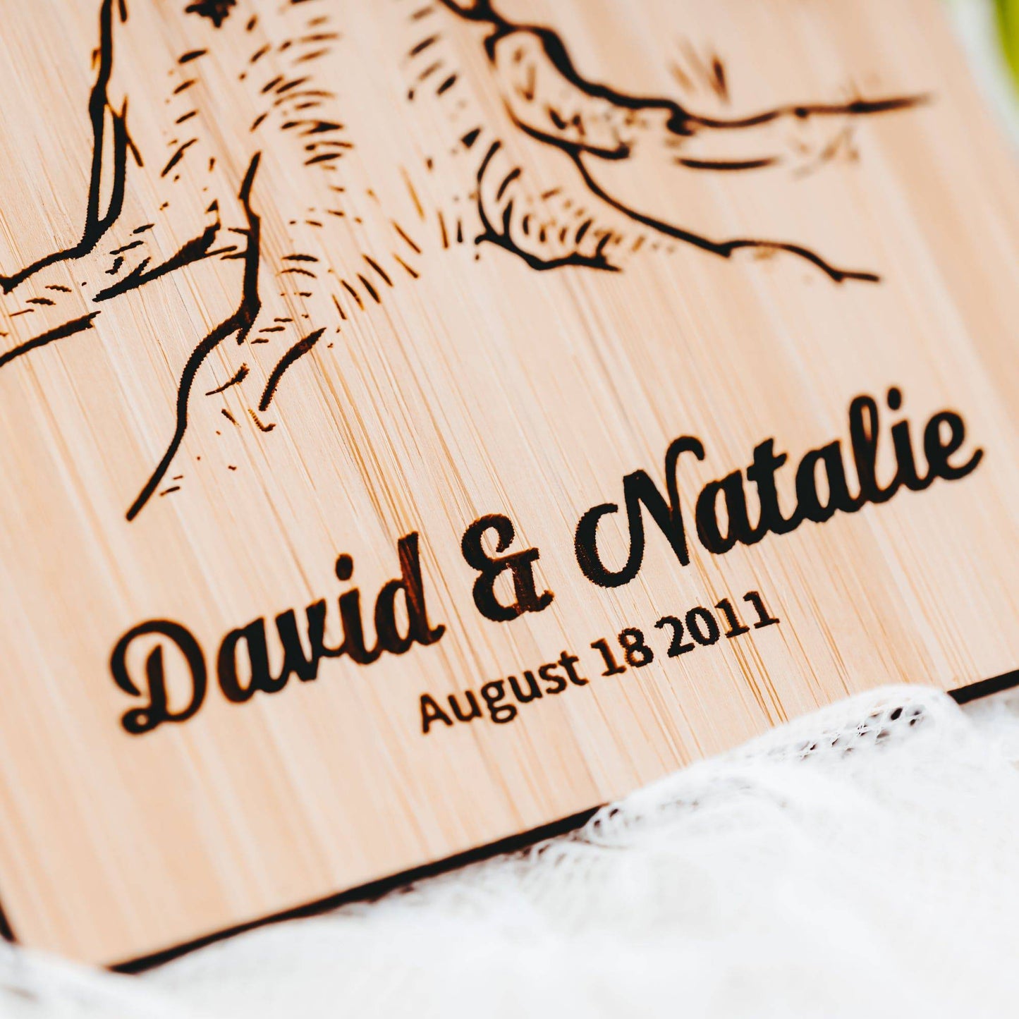 Celebrate with a Personalized Initials Carved Wood Anniversary Card - Willow and Mist Gifts