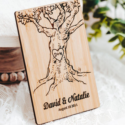 Celebrate with a Personalized Initials Carved Wood Anniversary Card - Willow and Mist Gifts