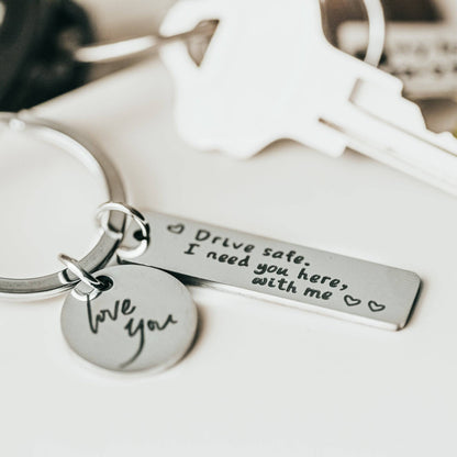 Heartfelt Drive Safe Keychain for Loved Ones - Willow and Mist Gifts