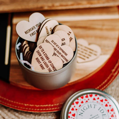 Unique Tin of 30 Date Night Ideas for Couples - Willow and Mist Gifts