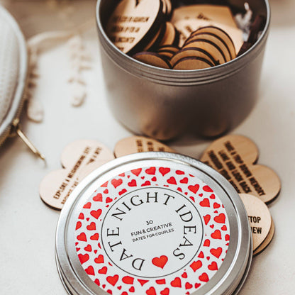 Unique Tin of 30 Date Night Ideas for Couples - Willow and Mist Gifts