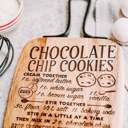 Engraved Chocolate Chip Cookies Recipe Cutting Board - Willow and Mist Gifts