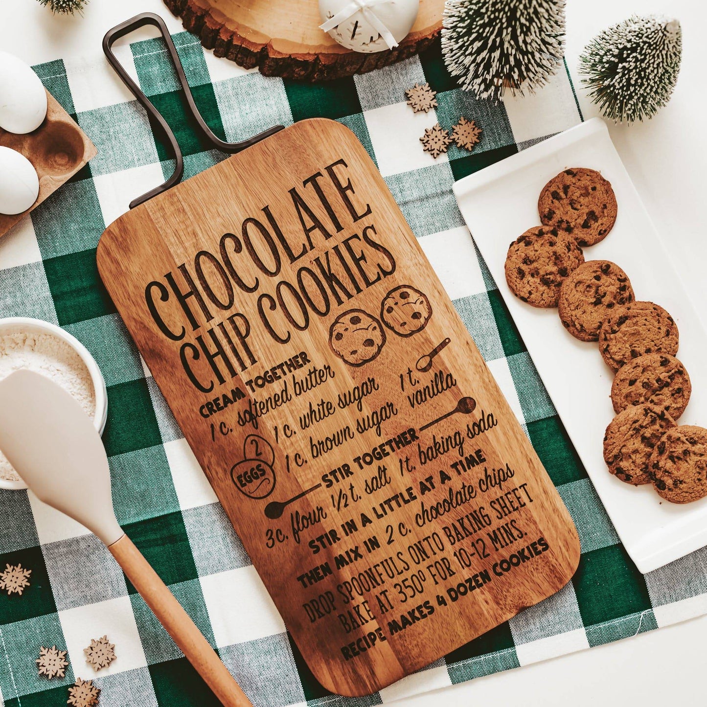 Engraved Chocolate Chip Cookies Recipe Cutting Board - Willow and Mist Gifts