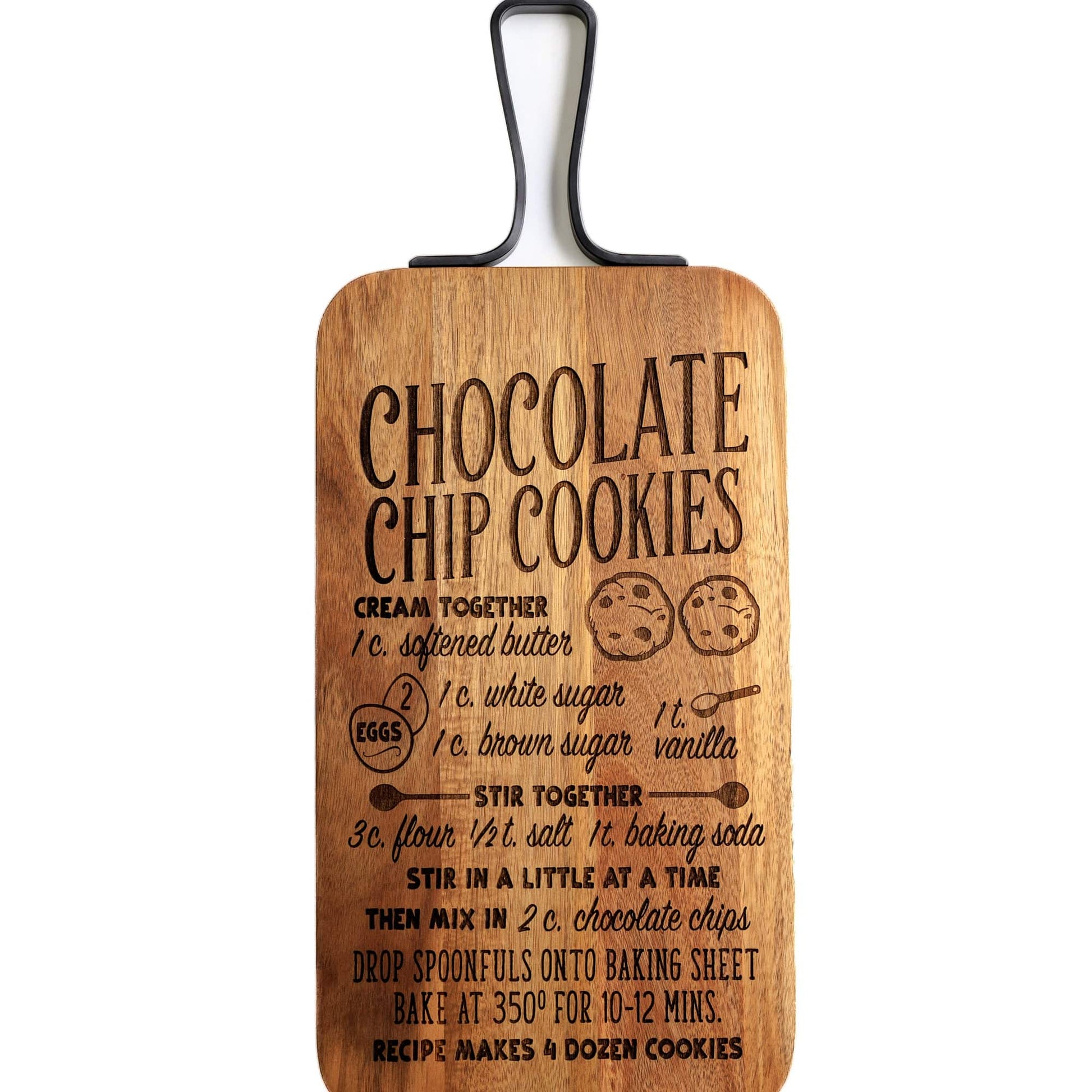 Engraved Chocolate Chip Cookies Recipe Cutting Board - Willow and Mist Gifts