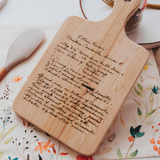 Personalized Engraved Handwritten Recipe Cutting Board - Willow and Mist Gifts