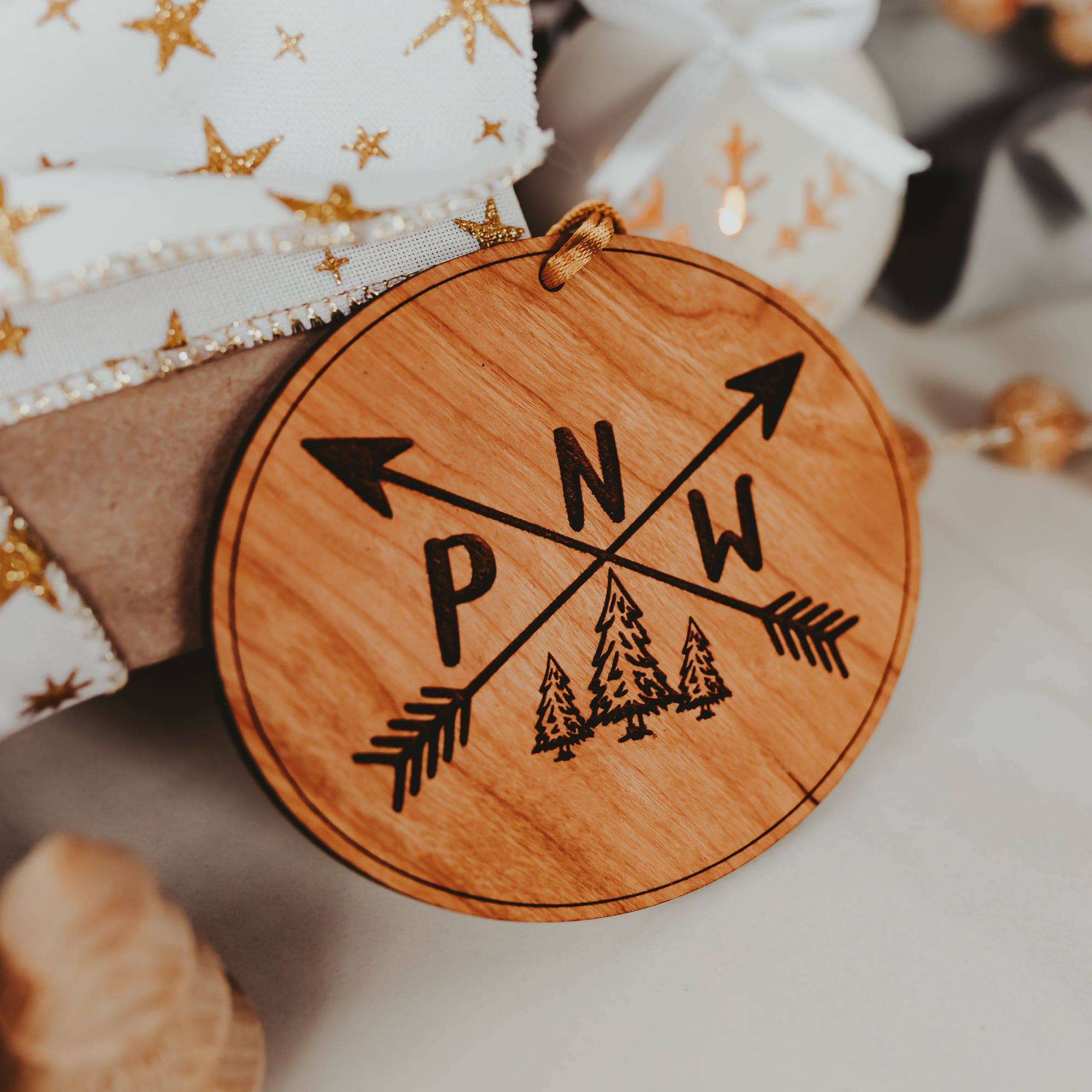 Pacific Northwest Christmas Ornament – Handcrafted Wooden Northwest Coast Decor - Willow and Mist Gifts